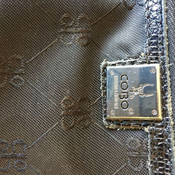 COBO Internazionale Black and Silver Crossbody Hand Bag Canvas & Leather - Picture 8 of 8
